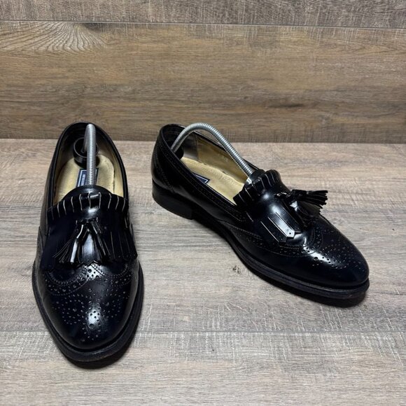 Bostonian Black Leather Tasseled Wingtip Loafers Men's Size 11 - Picture 5 of 6